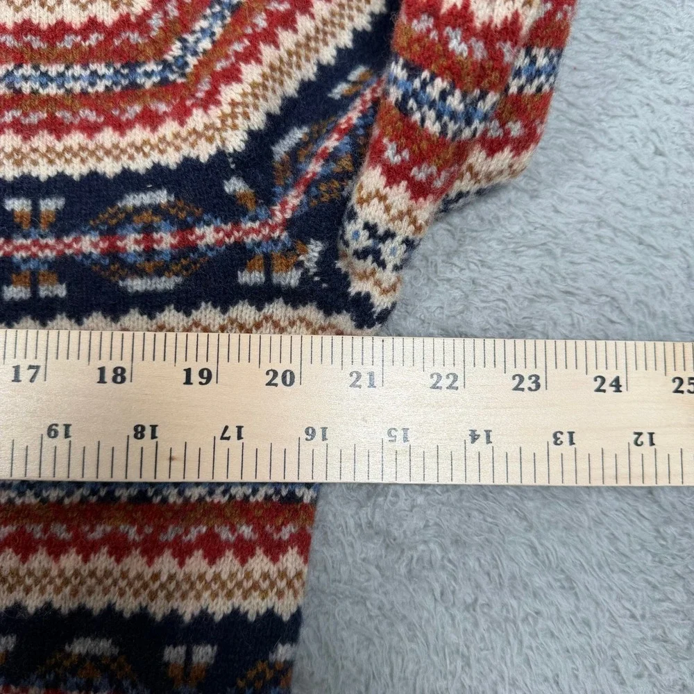 J. Crew Mens 100% Lambswool Fair Isle Crewneck Sweater‎ Multicolor Knit Large